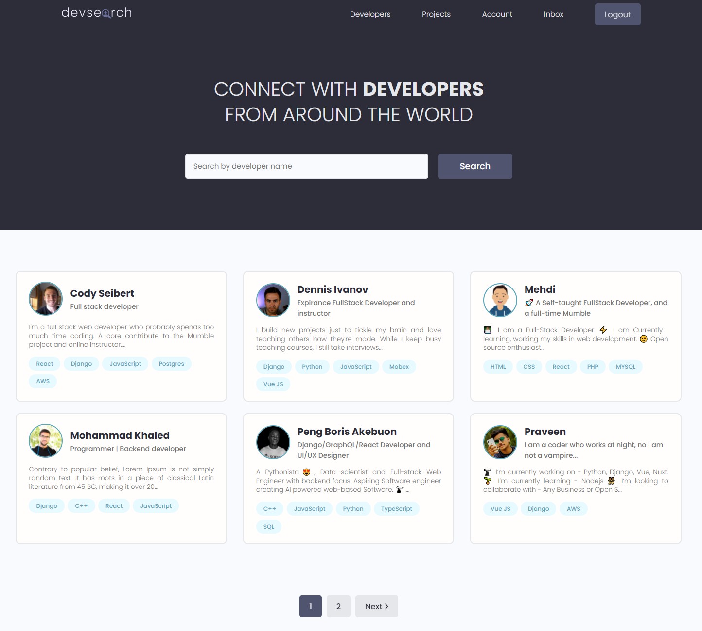 Developer Search Platform
